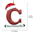 thumbnail image 3 of JeashCHAT 26 Initial Letter Merry Christmas Ornaments, Xmas Gifts, Red Personalized Christmas Initial Ornaments with Santa Hat, Christmas Tree Decoration Acrylic Hanging Pendant, 3 of 6