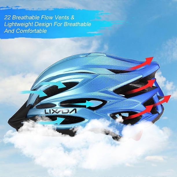 Breathable Cycle Helmet with Rear Light Sun Visor Women Men Lightweight Safety Helmet Bike Helmet for Mountain Bicycle Road Bike