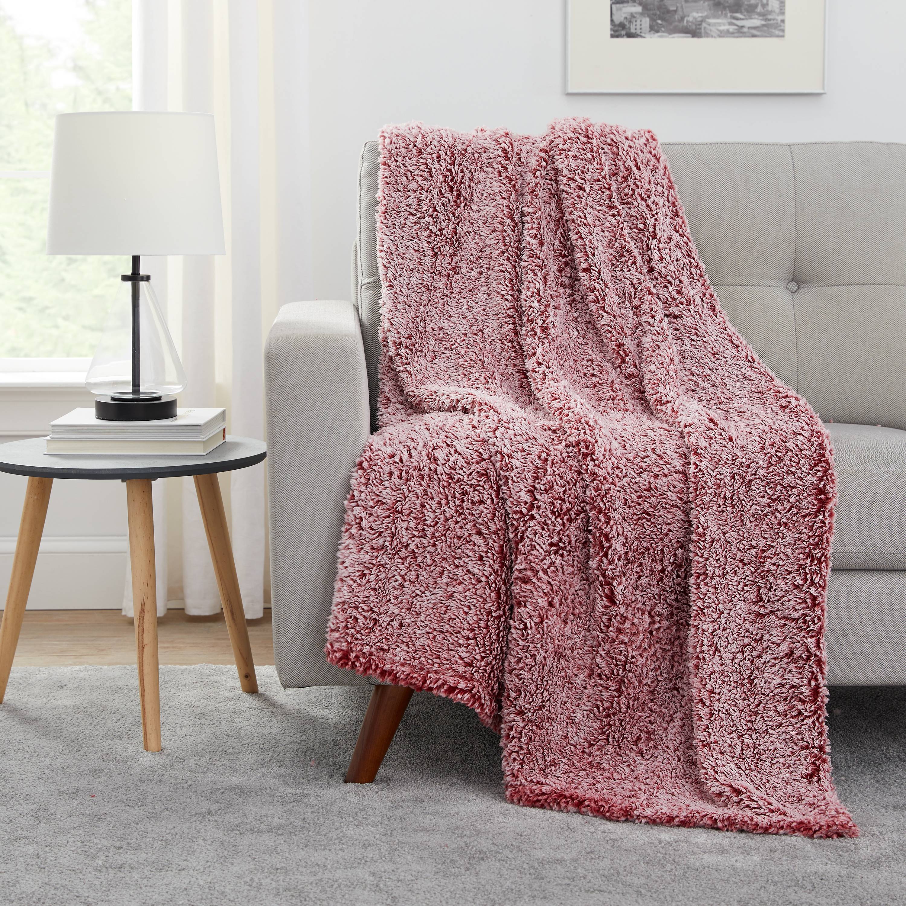 Mainstays Sherpa Throw Blanket, 50" X 60", Red - image 2 of 6