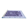 thumbnail image 2 of Ahgly Company Machine Washable Indoor Round Abstract Blue Modern Area Rugs, 3' Round, 2 of 4