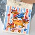 thumbnail image 2 of Striped Patriotic Dachshund Tshirt 4th Of July Weiner Dog tshirt Retro USA Doxie Shirt, 2 of 6