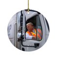 thumbnail image 1 of CAIROYAR Adorno colgante redondo con forma de camión de basura de Donald Trump, 1 of 7