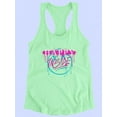 thumbnail image 3 of Happy Inside Spray Drip Ink Racerback Tank Women -Image by Shutterstock, Female Small, 3 of 4