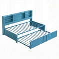 thumbnail image 5 of Metal Twin Size Daybed with Twin Trundle & Storage Shelves & USB Ports - Blue, 5 of 16