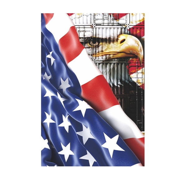 LHNFT 4th of July Decorations Welcome Garden Flags USA Flag Memorial Day Patriotic American Flags Independence Day Outside Eagle Yard Flag Party Home Decor 12x18 Inch