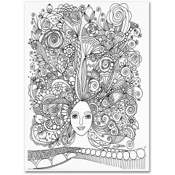 Trademark Fine Art "Flower Girls 18" Canvas Art by KCDoodleArt