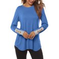 thumbnail image 2 of GigrtiJin Long Sleeve Shirts for Women Casual Round Neck Loose Pullover Tops Fashion Comfy Going out Basic Blouse, 2 of 7