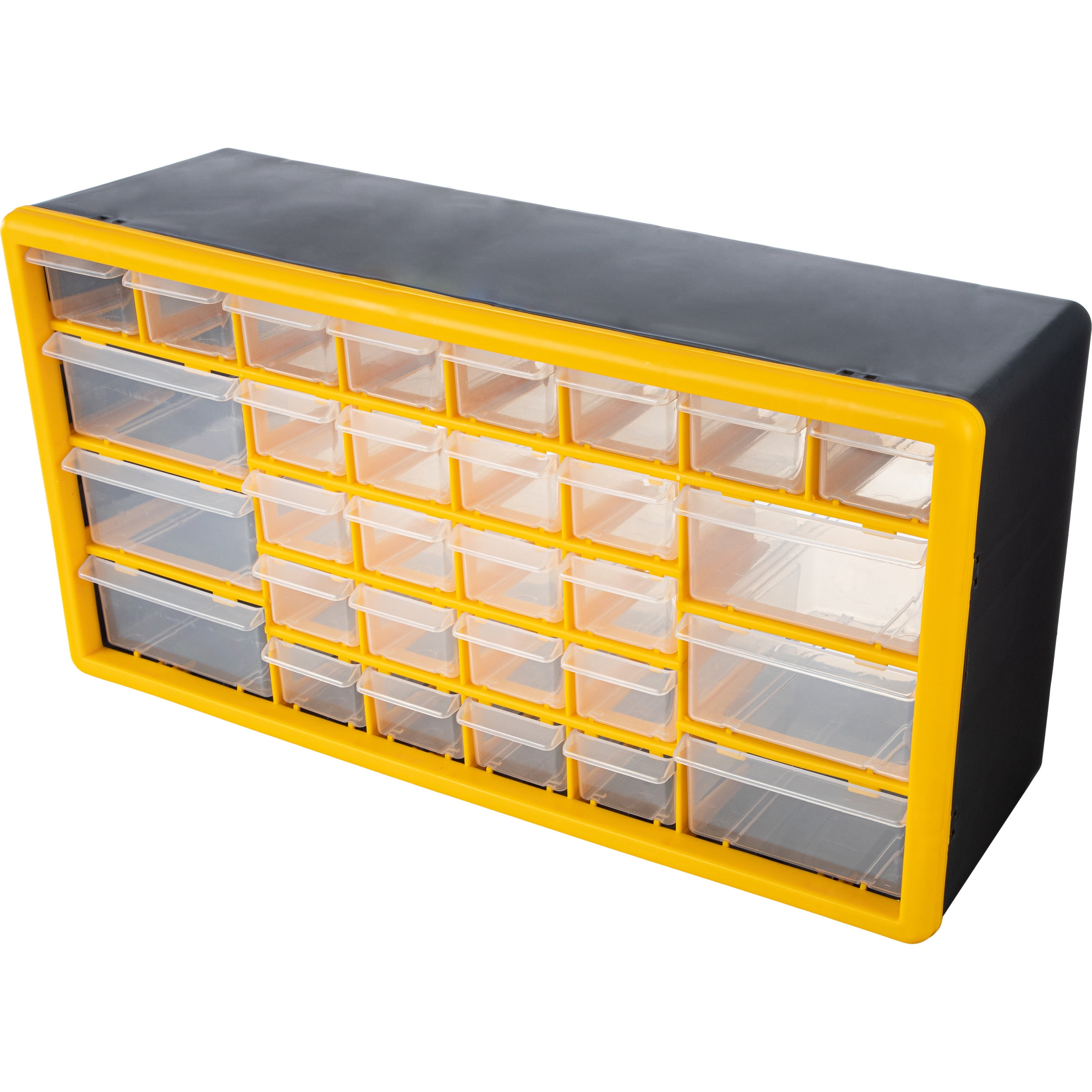 Stalwart 30-Drawer Small Part Organizer - Desktop or Wall-Mountable, Yellow