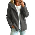 thumbnail image 2 of Nestiefly Oversized Fleece Jackets For Women Fashion 2026 Cardigan Coat Shaggy Warm Winter Outerwear Dark Gray S, 2 of 8