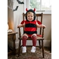 thumbnail image 5 of RUINIXCW Newborn Baby Boy Girl Halloween Devil Costume Infant Cosplay Outfit Fall Winter Clothes Fleece Sleeveless Hooded Romper Wings Stockings Set, 5 of 10