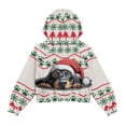 thumbnail image 5 of Xoenoiee Christmas Dachshund Paw Snowflake Print Girls Hoodies Xmas Half Zip Cropped Fleece Sweatshirts with Pocket Kids Long Sleeve Fall Winter Clothes, 7-8 Years, 5 of 7