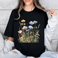 thumbnail image 5 of GaThRRgYP Going Out Tops for Women,Summer Tops for Girls,Women Mother's Day Gift Mom Flower Print Short Sleeve Round Neck T-shirt Pattern Top Black XXXL, 5 of 7