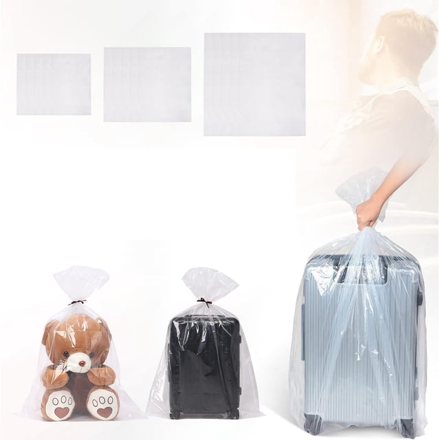 mtvxesu Quilt Storage Transparent Plastic Bags for Toy and Luggage Protection, Clear, 5-Pack