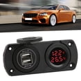 thumbnail image 4 of USB Car Charger, 12V Power Outlet PC High And Low Ttemperature Resistant Temperature Voltmeter Charger  For Cigar Lighter Plug For Lockable Marine Pug Red,Blue, 4 of 8