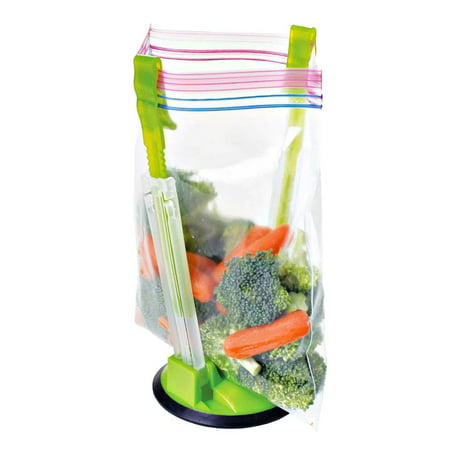 Eutuxia Hands-Free Baggy Rack. Clip Food Storage Bag on Holder for Easy Transfer of Foods & Liquids. Adjustable Arms Fit Most Bags. Hang Baggies for Simple Drying Solution. Must Have Kitchen