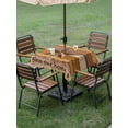 thumbnail image 4 of Outdoor Tablecloth with Umbrella Hole for Patio/Picnic/Party/Camping, Western Texas Star Vintage Waterproof Table Cloth Square Cover Washable, Retro Farmhouse Yellow Brown Wooden (54"x 54"), 4 of 8