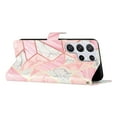thumbnail image 5 of Allytechgroup Pattern Wallet Flip Case for Samsung Galaxy S22 Ultra 5G, Premium PU Leather Kickstand Card Slots Cover Case with Wrist Strap Magnetic Clasp Shockproof Anti-Scratch Case, Pink Marble, 5 of 8