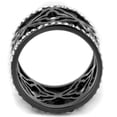 thumbnail image 3 of Luxe Jewelry Designs Women's Light Black IP Stainless Steel Ring with Clear Crystals, Size 9, 3 of 4