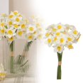 thumbnail image 3 of 6 Pcs Daffodils Artificial Flowers, Real Touch Fake Narcissus Flower 16.14 in Silk Spring Fake Flowers Wedding Floral Decor Bouquet for Home Party Wedding Office Anniversary Decor, 3 of 9