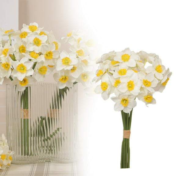 Fall Home Decor Artificial Daffodil Flowers 16 Inch Length Silk Flowers For Decorating Flower Bouquets For Family Parties Weddings And Shops