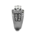 thumbnail image 4 of Men's 4.03 Ct Round Cut Cubic Zirconia, Silver Stainless Steel Ring Size 8, 4 of 5