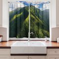 thumbnail image 2 of Ambesonne Mountain Kitchen Curtains, Exotic Hawaii Nature, 55"x45", Green Blue White, 2 of 3