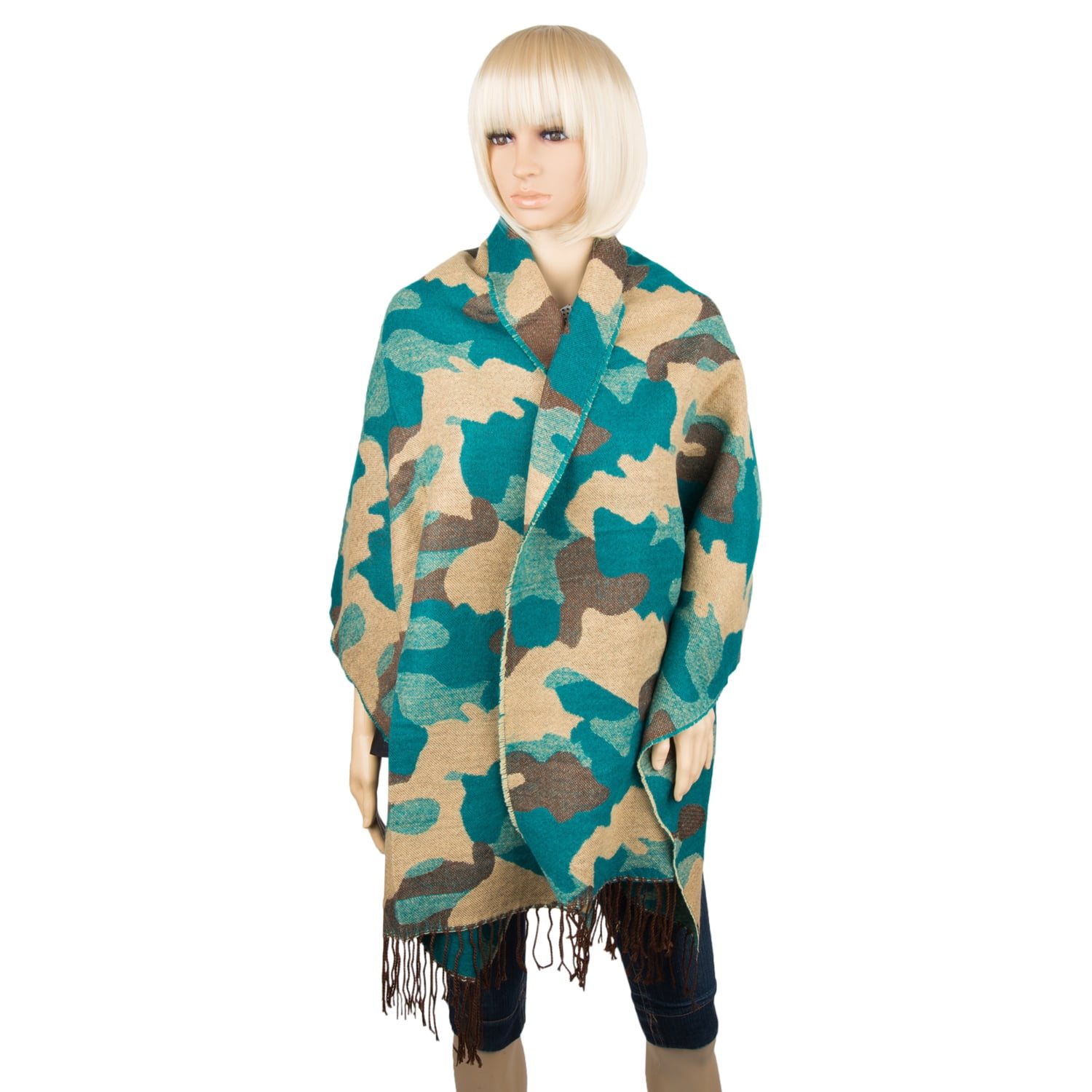 Women's Adult Warm Woolen Weave Sleeve Edge Scarf Wrap Series