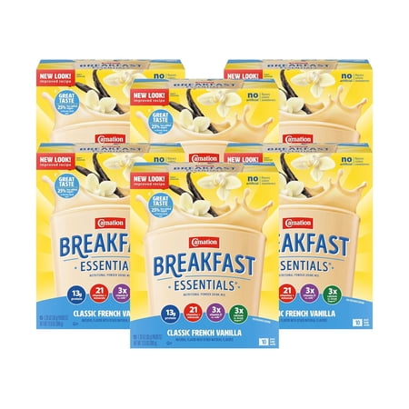 Breakfast Essentials Instant Complete Nutritional Drink, Classic French Vanilla (Pack of 6)