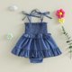 thumbnail image 5 of Niña Bebé Negro Vestido Zapatos Estilo Romper Color Sólido sin Mangas Traje en Capas con Arcos Ajustables Primavera Verano, 5 of 9