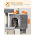 thumbnail image 4 of Feandrea Árbol de Gatos, Torre para Gatos, 115 cm, con 2 Plataformas, Gris Claro, 4 of 5