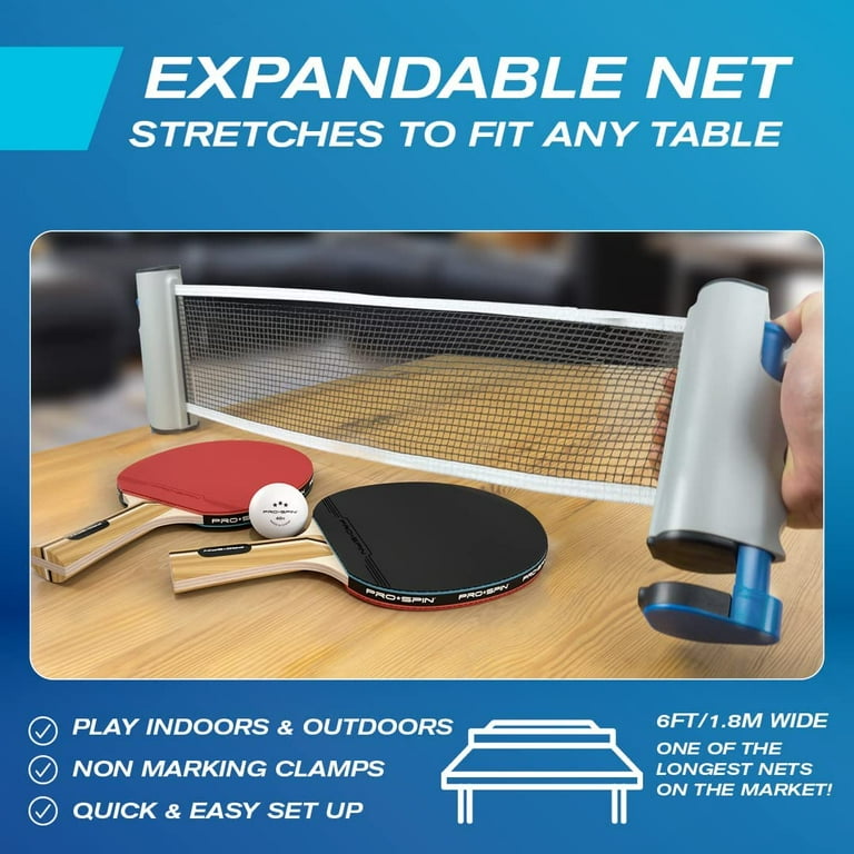 PRO-SPIN All-in-One Portable Ping Pong Set with Retractable Net