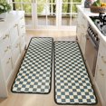 thumbnail image 4 of Kitchen Rugs Sets Of 2,Navy and Beige Checkerboard Pattern Anti Fatigue Kitchen Mat Rugs Non Slip Washable,Decorative Kitchen Floor Mats for Kitchen,Sink,Laundry,17"x47"+17"x47", 4 of 5