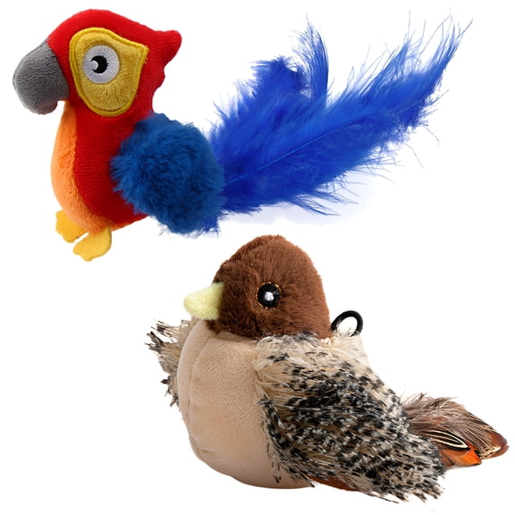 BESTSKY 2Pcs Flapping Bird Cat Toy,Dynamic Prey Chase Chirping Bird Cat Toy Flapping Wings,Rechargeable Energy Source Bird Toy for Cats,Style1