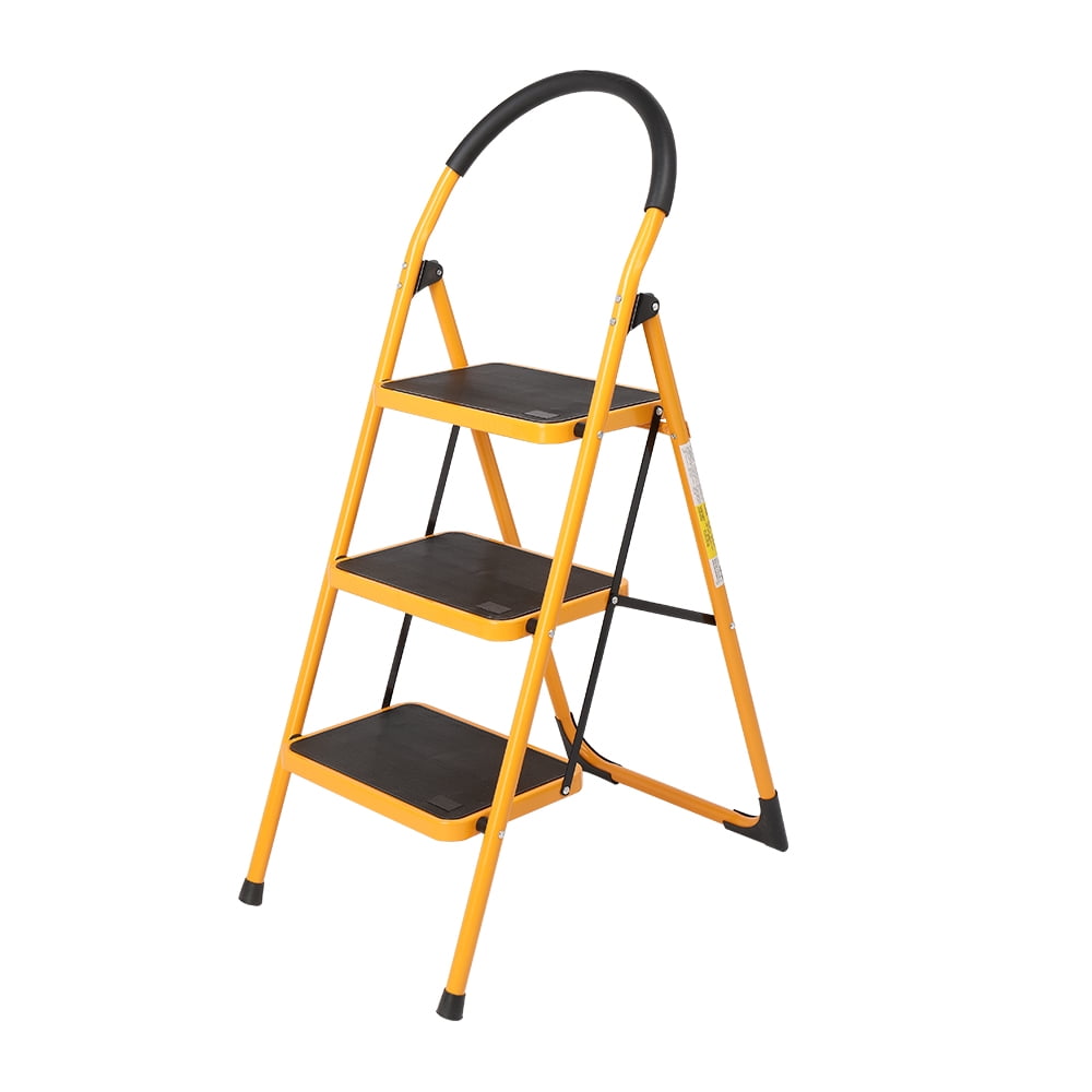 Private Jungle Folding 3 Step Ladder Portable Space Saving Lightweight Ladders with Sturdy Steel and Anti-Slip Wide Pedal, Multi-Use for Household, Market, Office (330 Lb) Private Jungle Folding 3 Step Ladder Portable Space Saving Lightweight Ladders with Sturdy Steel and Anti-Slip Wide Pedal, Multi-Use for Household, Market, Office (330 Lb)
