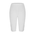 thumbnail image 3 of yunLCZ Pants for Women High Waisted Women's Quarter Pants 2024 High Waisted Hollow Yoga Quarter Pants Lightweight And Comfortable Quarter Pants Solid Color Soft Casual Pajama Pants Leggings, 3 of 4
