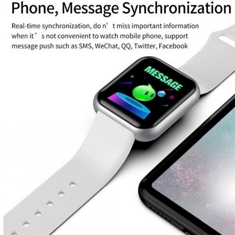 Men Women D20 Pro Bluetooth compatible Smart Watch Y68 Blood Pressure Heart Rate Monitor Sports Tracker Compatible For Xiaomi Huawei White