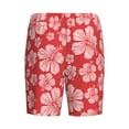 thumbnail image 5 of Naloa Red Hibiscus Flower Men's Short Pajama Pants, Lounge Comfort Shorts with Elasticized Waistband and Side Pockets - 4X-Large, 5 of 9