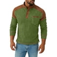 thumbnail image 1 of Men's Solid Color Long-Sleeved Stand-Up Collar Button-Up with Fake Pocket Patchwork Jacket, Classic Soft Fabric with Zipper Pocket for Outdoor Work Sports, 1 of 8