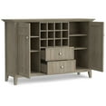 thumbnail image 5 of Simpli Home Bedford 54 inch Wide Solid Wood Transitional Sideboard Buffet and Wine Rack in Distressed Grey, 5 of 13