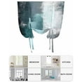 thumbnail image 6 of Teal Gray Tie Up Curtains for Window, Thermal Insulted Balloon Shade Adjustable Rod Pocket Curtains Valance Panels for Kitchen Bathroom Cafe 42 x 45 Modern Oil Painted Art Abstract Geometric, 6 of 6