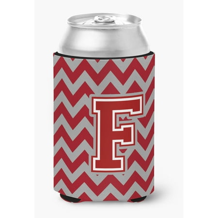 

Letter F Chevron Maroon and White Can or Bottle Hugger