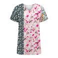thumbnail image 4 of Fiudx Camisas de Mujer Blusa Superior de Camiseta de Manga Corta con Cuello En V Estampada Informal de Moda para Mujer, 4 of 5