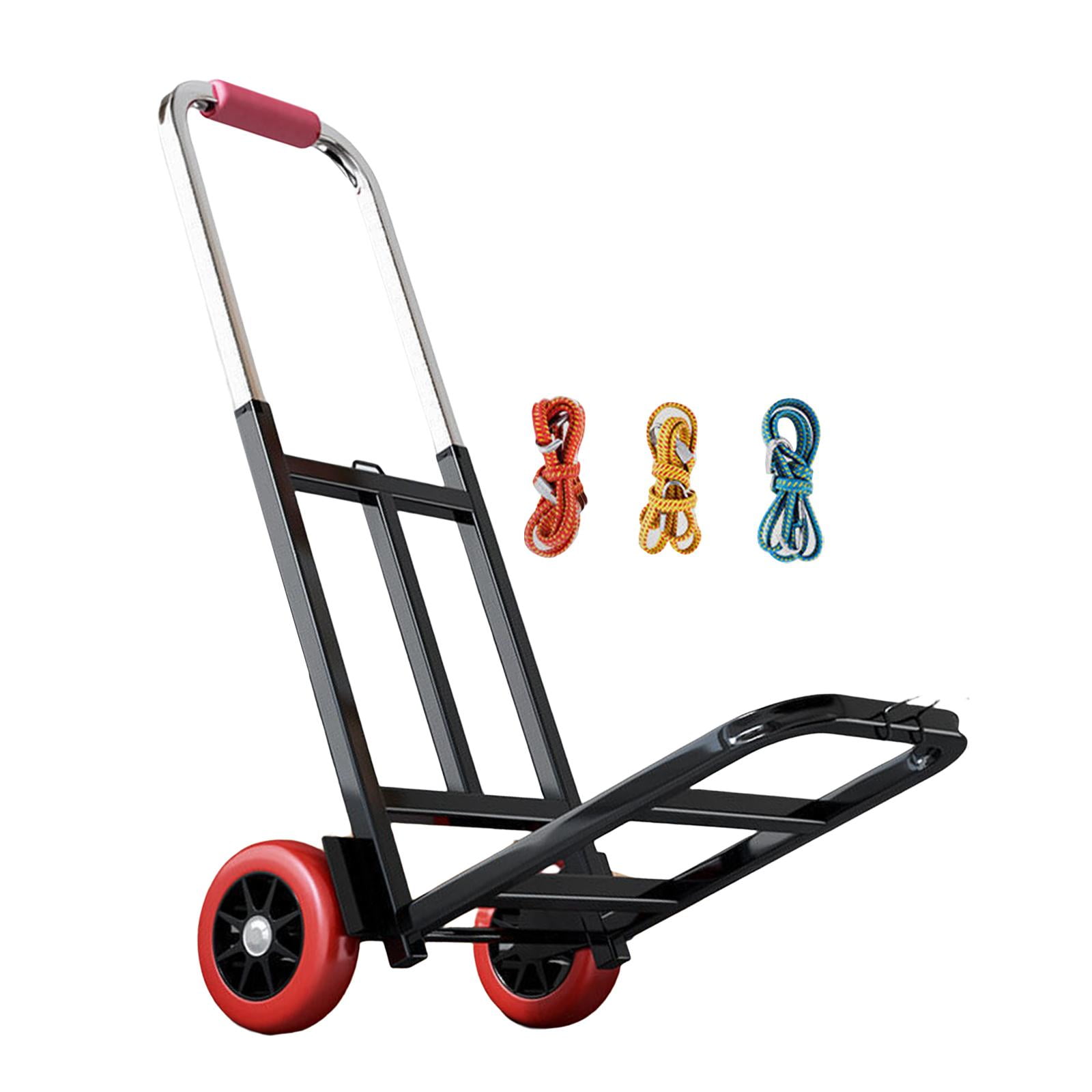 jiaping Folding Hand Truck Hand Cart Utility Carts Carrier with 3 Elastic Ropes Portable