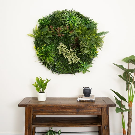 Nearly Natural Virgin Islands Gold Framed Artificial Living Wall Panel - 38"
