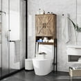thumbnail image 3 of Over The Toilet Storage Cabinet with 2-Door Design Bathroom Organizers and Storage with Anti-Tip Device Over Toilet Organizer with Shelves for Bathroom,Restroom,Laundry Brown, 3 of 18