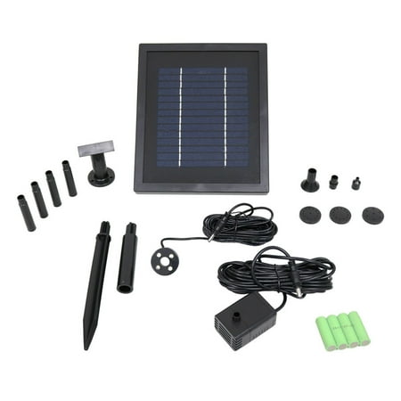 UPC: 0819804014409 | Sunnydaze Outdoor Solar Powered Water Pump and Panel Bird Bath Fountain Kit with Battery Pack and LED Lights – 65 GPH – 47