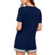 thumbnail image 5 of Tops de Color Sólido para las Mujeres, Botón de Cuello en V de Manga Corta, Top de Moda Casual para las Mujeres, 5 of 9