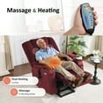 thumbnail image 6 of MCombo Large Power Lift Recliner Chair Sofa with Massage and Heat for Elderly People, Extended Footrest, Hand Remote Control, Lumbar Pillow, USB Ports, Fabric 7549 (Large, Burgundy), 6 of 9