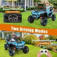 thumbnail image 4 of Farmdex 24 Volt 2 Seater Ride on Toys for Kids, Powered Ride on Cars with Remote Control, Electric UTV Car for 3-8 Boys Girls Gift w/ Bluetooth, LED Light, Music, Skyblue, 4 of 11