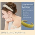 thumbnail image 5 of Qarigey Diademas con cuentas de cristal con purpurina, tocado de punto Flexible para el cabello, tocado para mujer, fiesta, colorido brillante Accesorio para el cabello Amarillo fluorescente Qarigey AP010971-18B, 5 of 5